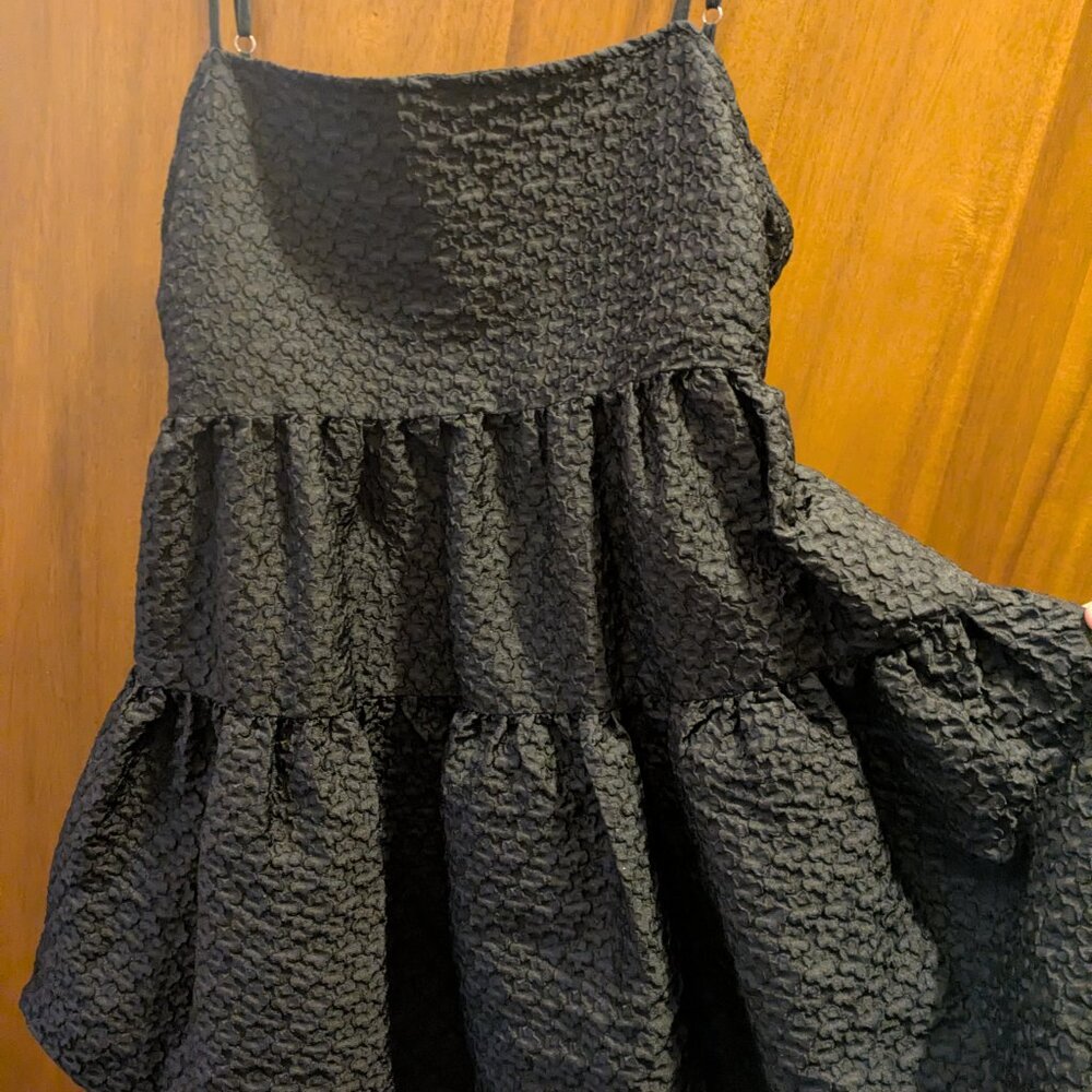 Aureta x Anthropologie Square-Neck Bubble-Hem Mini Dress - Picture 3 of 6